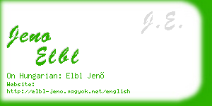 jeno elbl business card